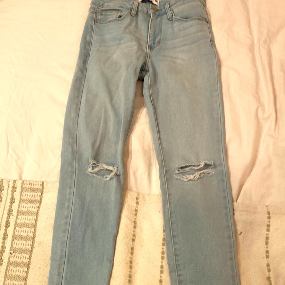 Just black denim light wash jeans